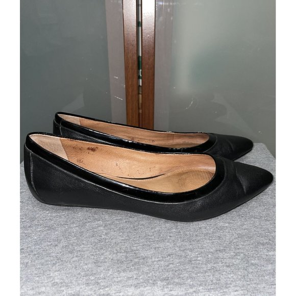 Corso Como Julia Womens Black Leather Slip On Pointed Ballet Shoe Flats Size 8M - Picture 2 of 8